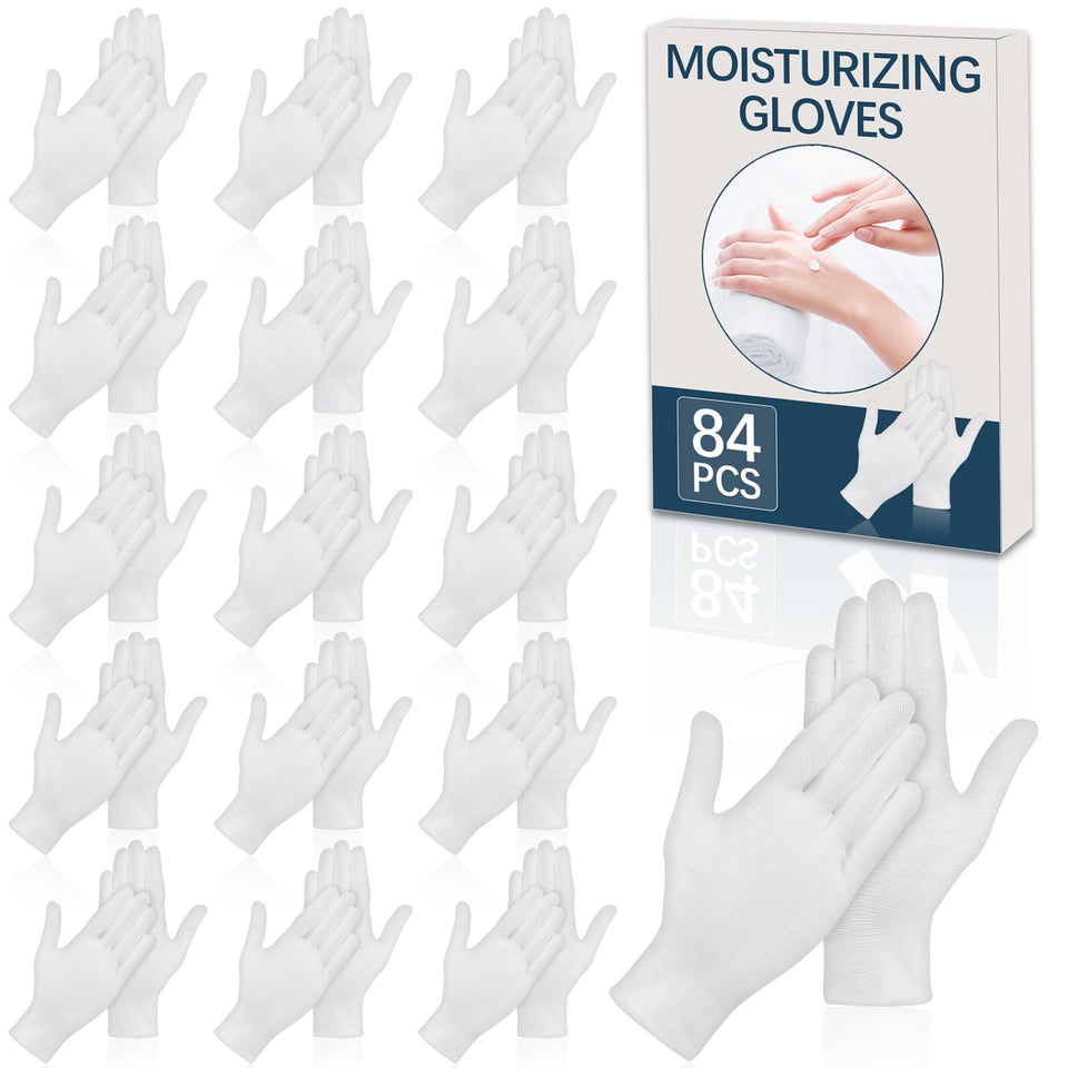 lipetol front packaging showing 84 white cotton gloves, clear bulk supply benefit