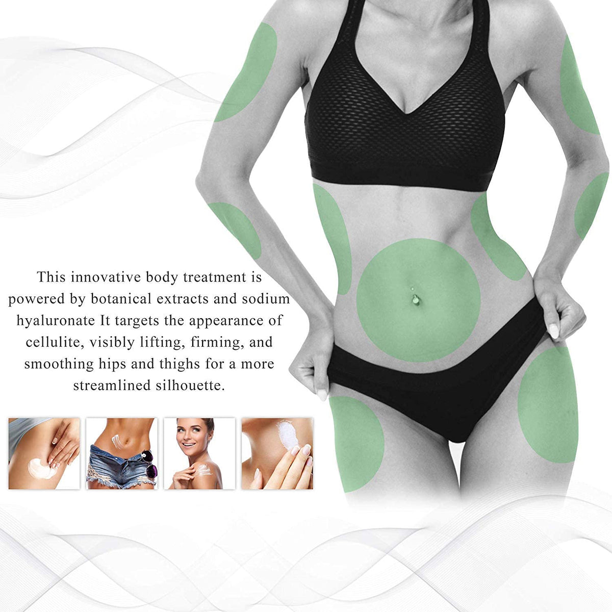 lipo applicator applied to abdomen demonstrating targeted application and even coverage