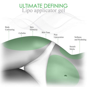 lipo applicator gel texture closeup illustrating smooth, lightweight consistency and hydration