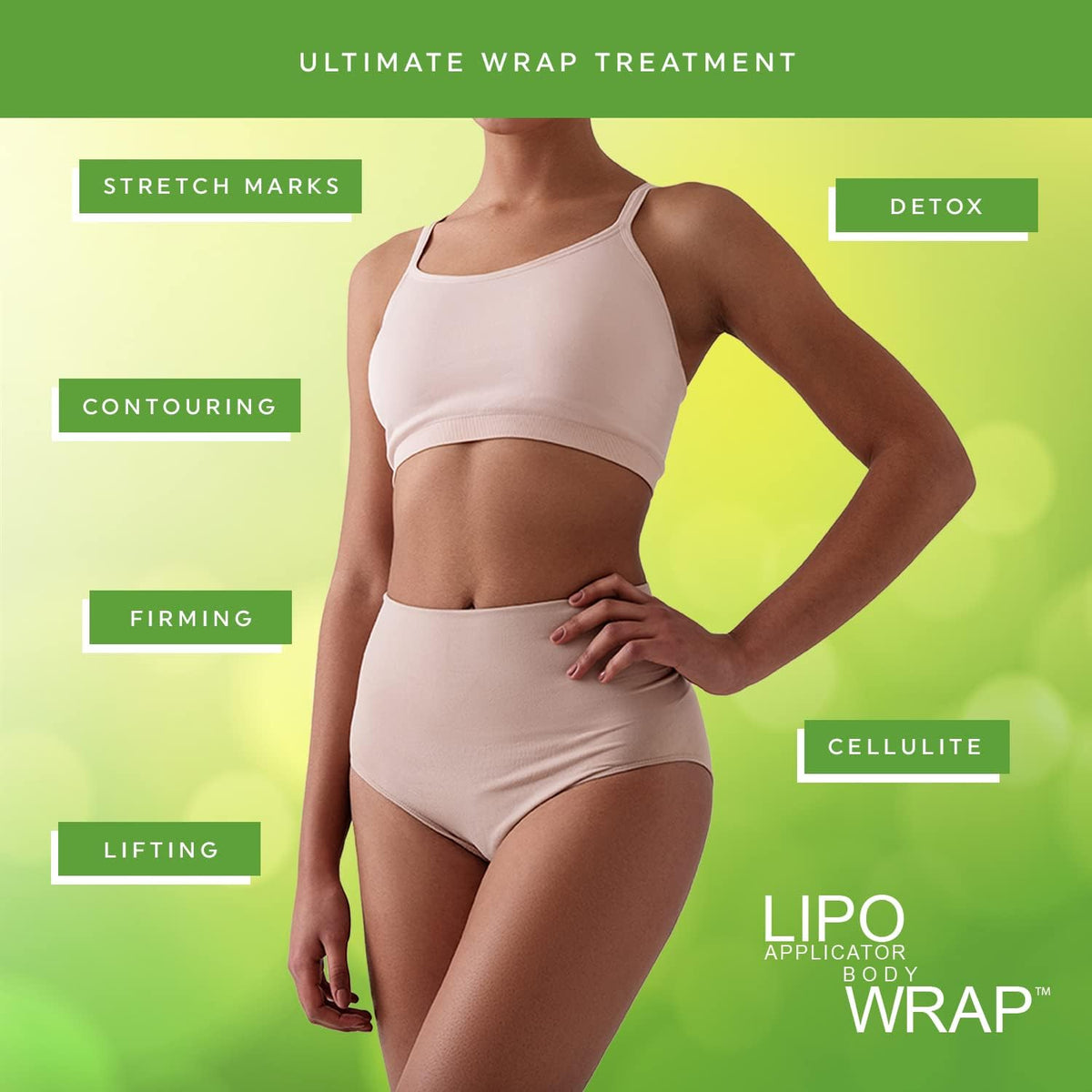 lipo applicator open wrap texture close-up showing botanical infusion