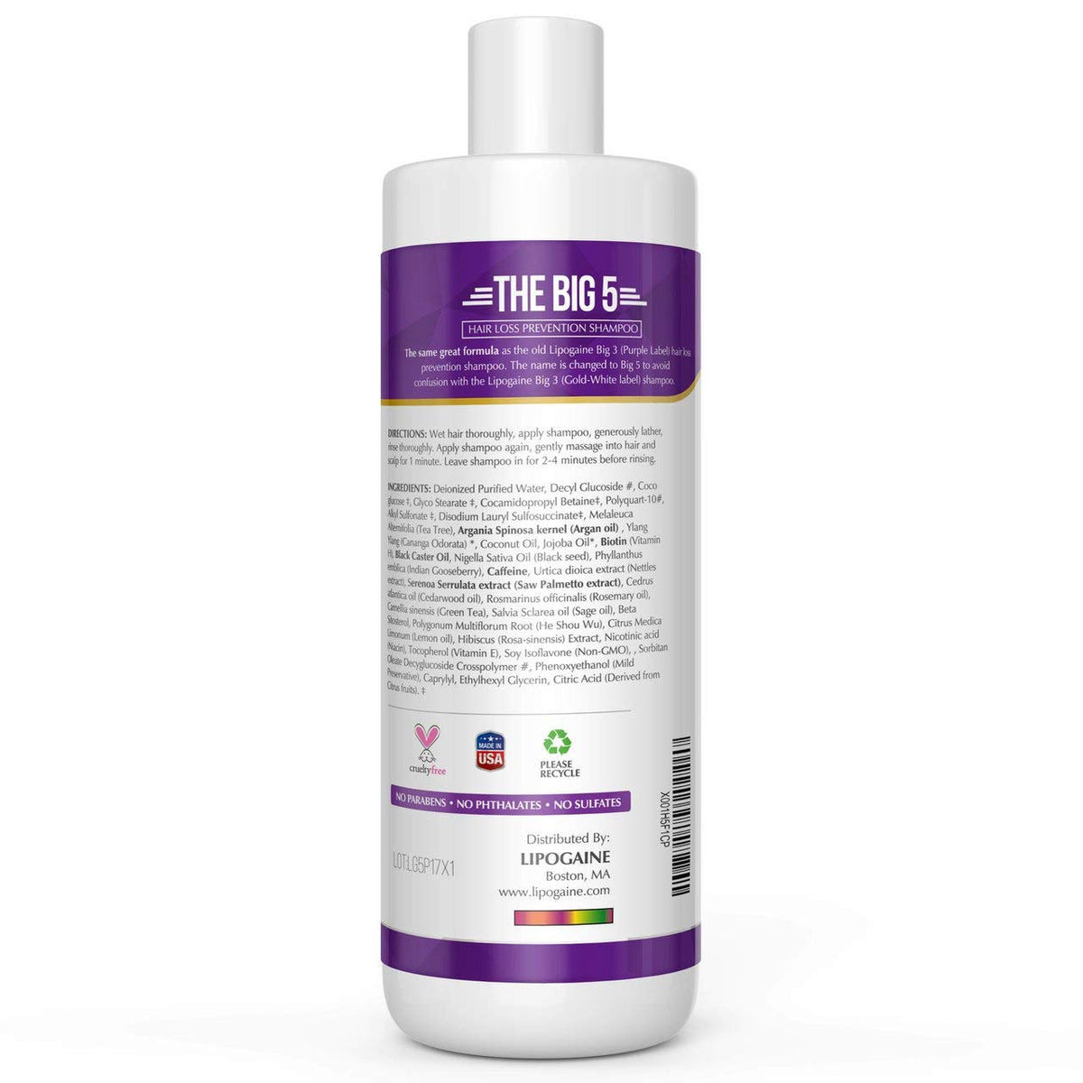 Lipogaine shampoo creamy texture close-up illustrating moisturized strands