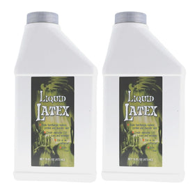 Liquid Latex Fashions product front packaging showing clear bottles and branding benefit