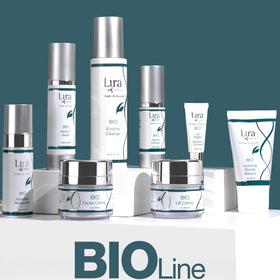 Lira Clinical cleanser on bathroom shelf in routine setting showing daily-use benefit