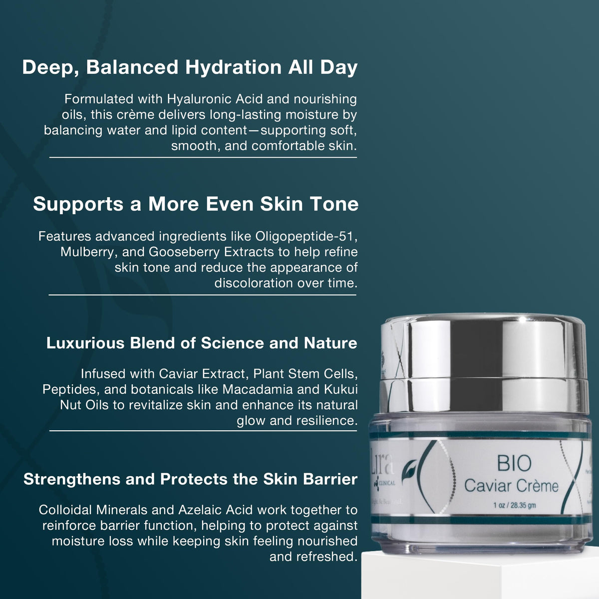 Lira Clinical open jar close-up displaying smooth, nourishing formula