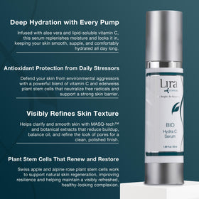 Lira Clinical serum texture close-up showing lightweight absorbent formula
