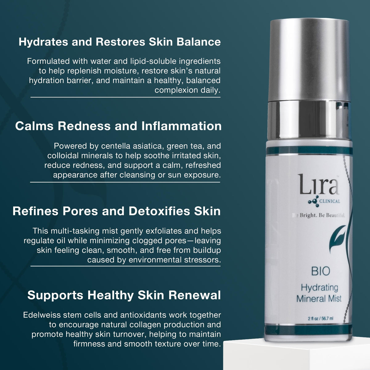 Lira Clinical bottle in hand demonstrating compact 2 oz travel-friendly size