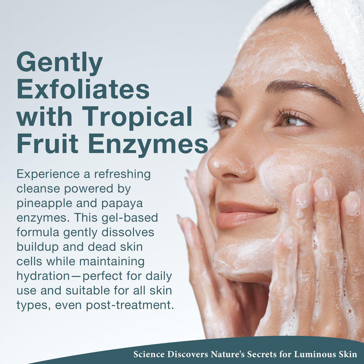Lira Clinical gel texture close-up highlighting gentle exfoliation benefit