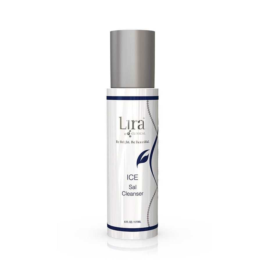 Lira Clinical ICE Sal cleanser front bottle showing label and size, promotes clear skin