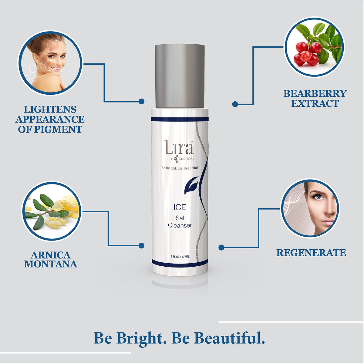 Lira Clinical ICE Sal cleanser inside travel bag, easy carry for refreshed skin on-the-go