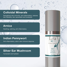 Lira Clinical on bathroom vanity with towel showing daily routine compatibility