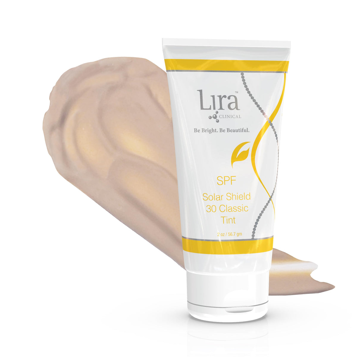 Lira Clinical applied on cheek outdoors illustrating natural glow benefit