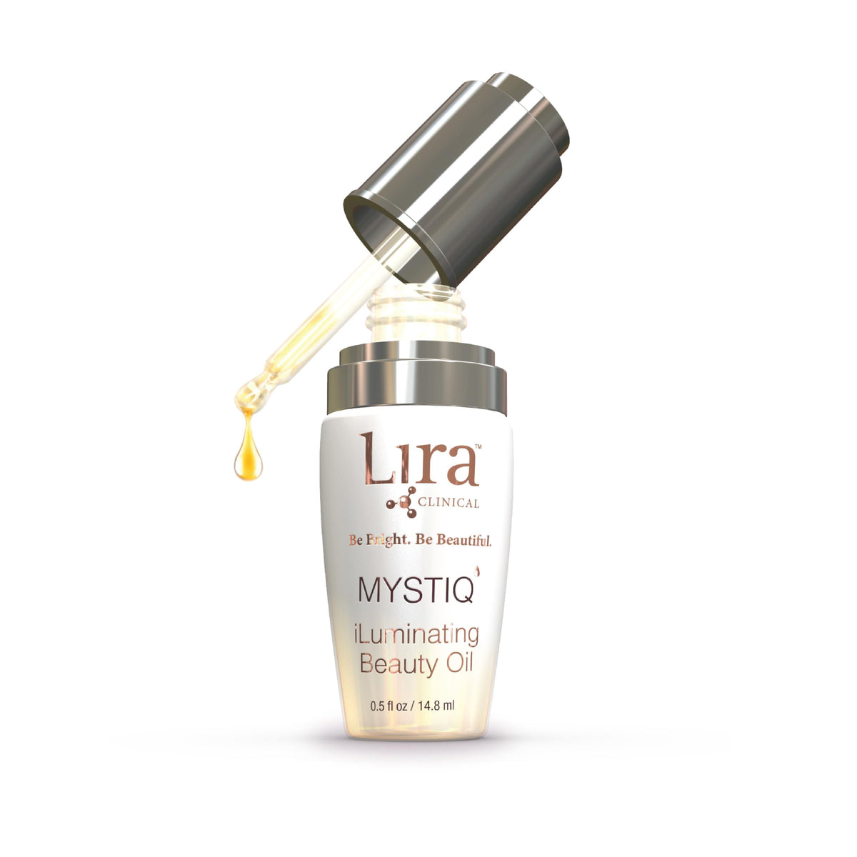 Lira Clinical oil texture close-up highlighting lightweight absorption benefit