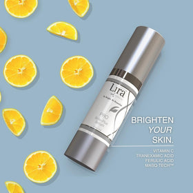 Lira Clinical serum applied to hand demonstrating finish and quick absorption for hydrated skin