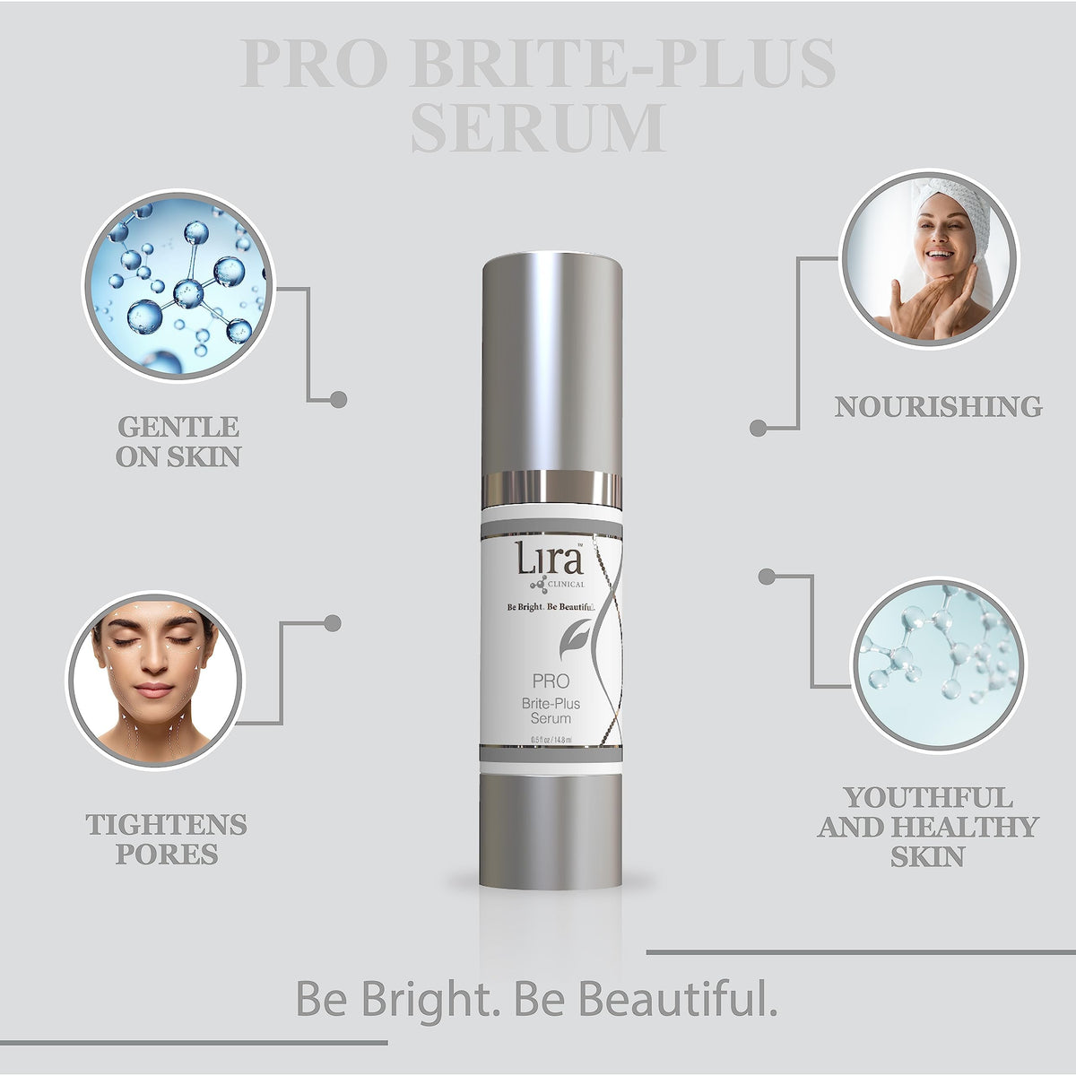 Lira Clinical label and ingredient panel showcasing active brightening ingredients for transparency