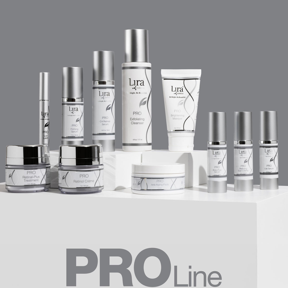 lira clinical bottle on bathroom shelf at night suggesting routine-ready anti-aging support