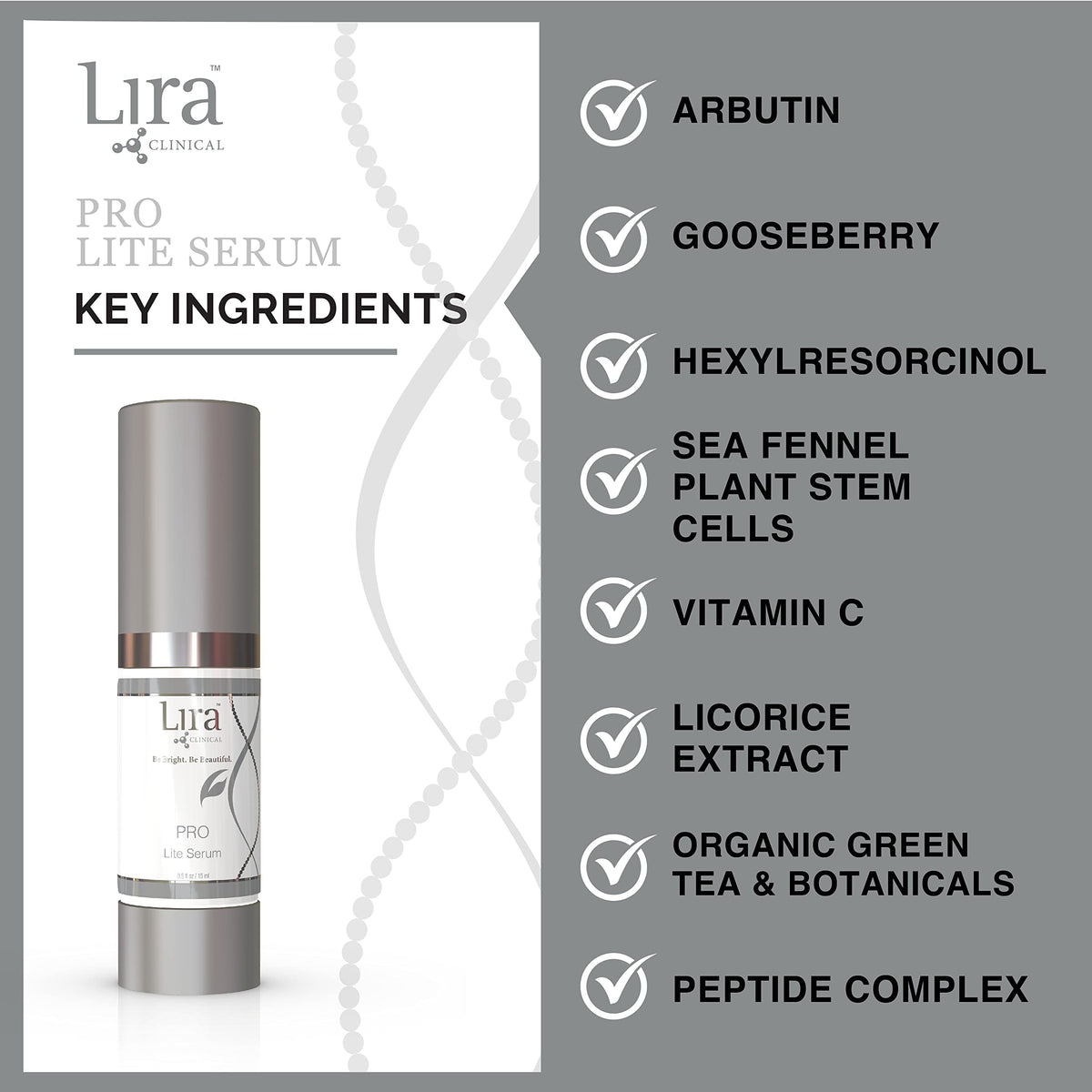 Lira Clinical bottle styled on bathroom counter for daily routine inspiration