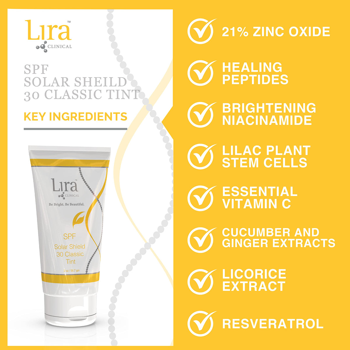 Lira Clinical 60ml tube beside ruler showing compact travel-friendly size