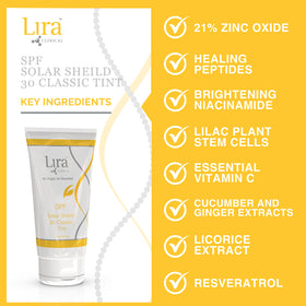 Lira Clinical 60ml tube beside ruler showing compact travel-friendly size