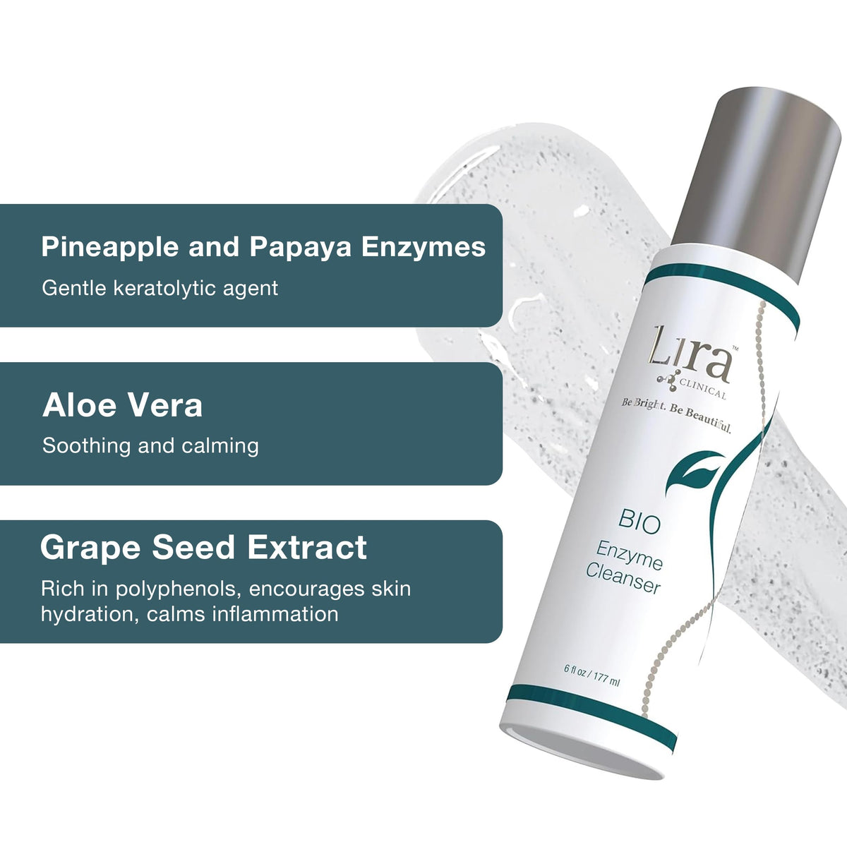 Lira Clinical bottle next to hand for size comparison and travel-friendly benefit