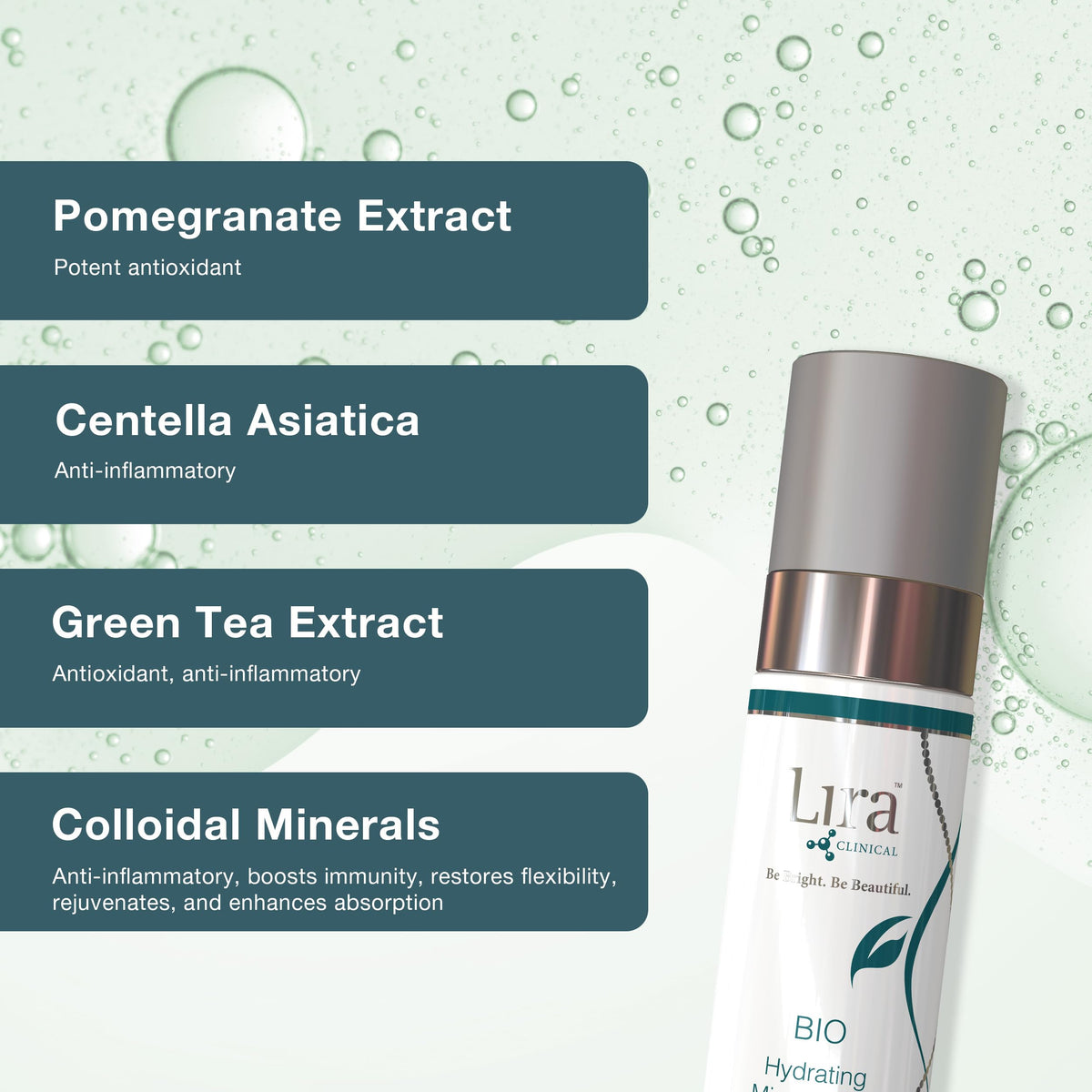 Lira Clinical in a purse lifestyle shot for on-the-go skin refresh and convenience