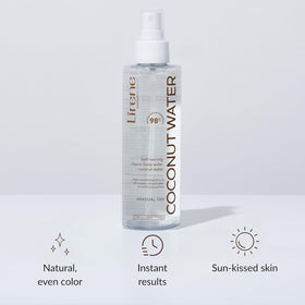 Lirene bottle in a bathroom scene for quick everyday tanning routine