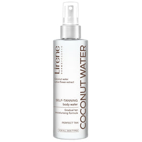 Lirene front packaging showing coconut water benefits and quick bronze