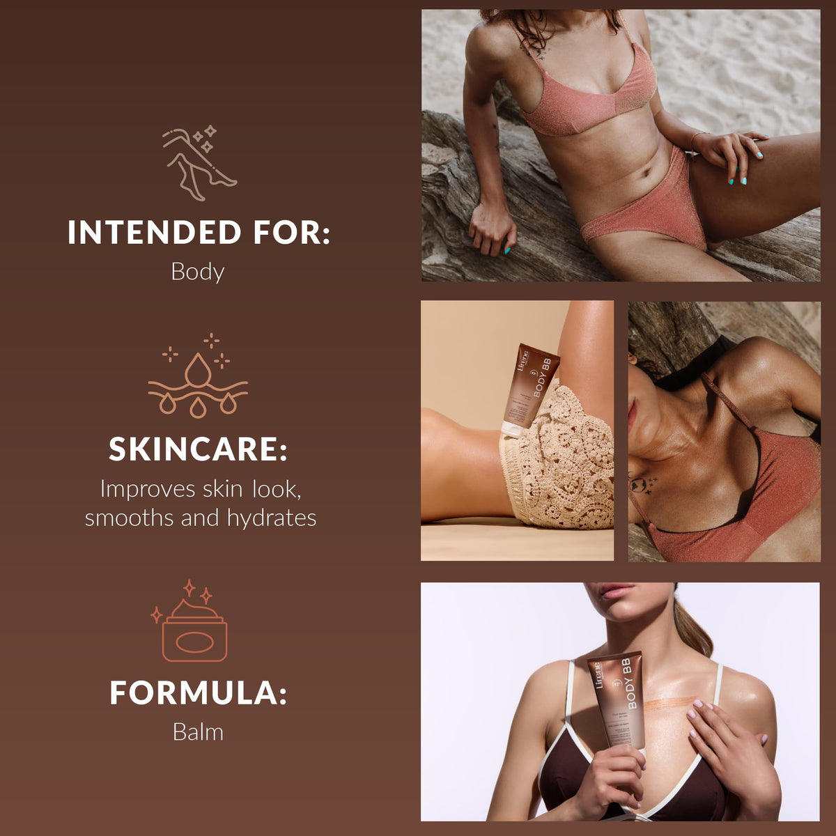 Lirene texture close-up revealing creamy shimmer and quick absorption benefit