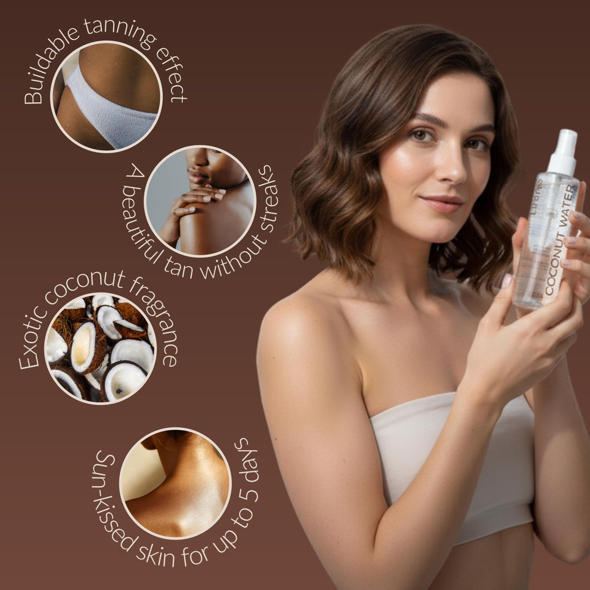 Lirene spray texture droplets highlighting lightweight, non-sticky finish
