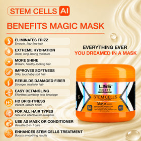 Liss Expert keratin molecule visual indicating smoothing action