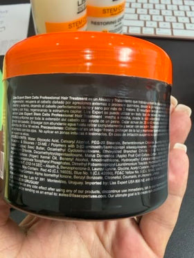Liss Expert smoothing treatment bottle label highlighting key actives