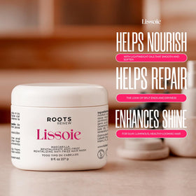 Lissoie mask applied to wet hair demonstrating easy coverage