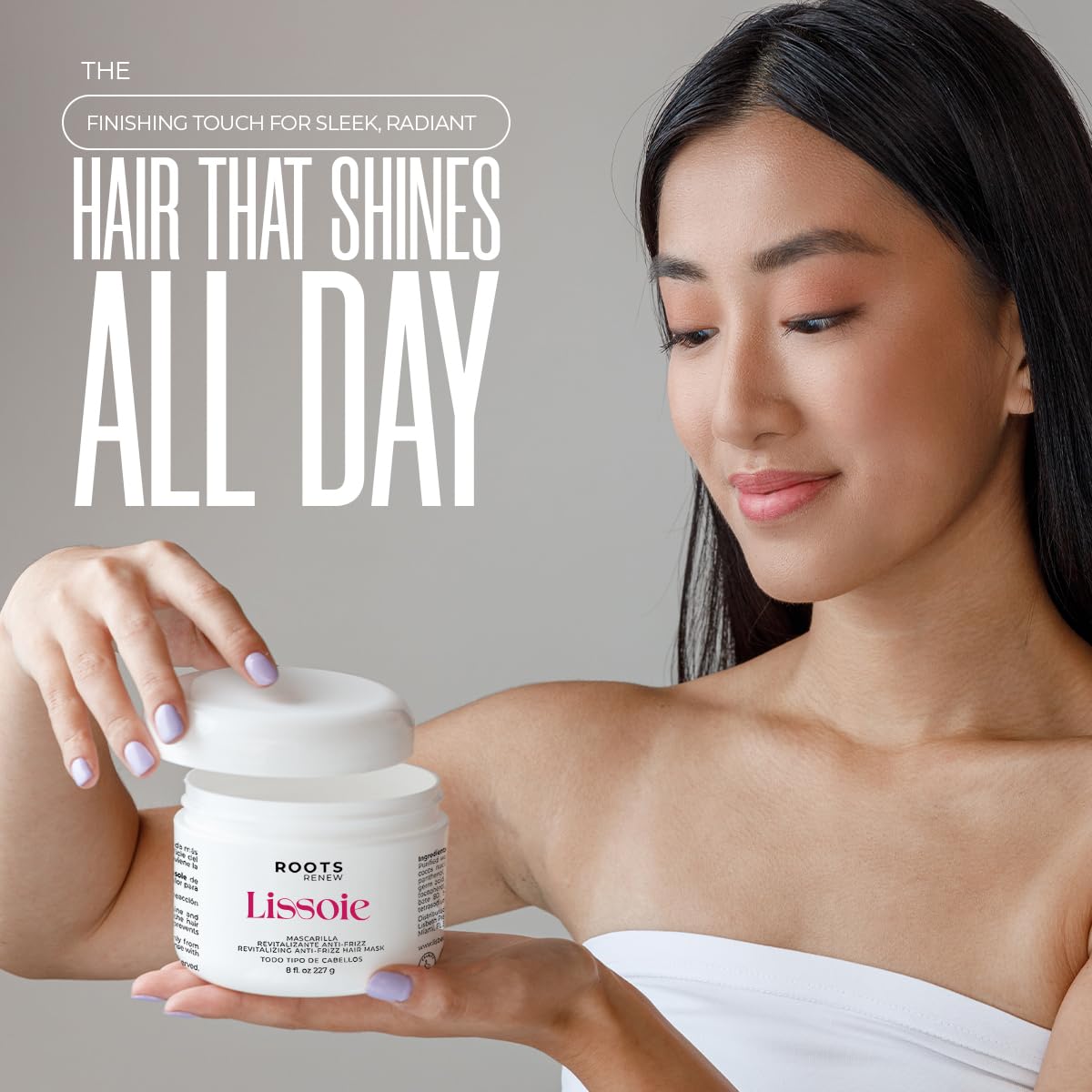 Lissoie jar on bathroom shelf lifestyle suggesting daily luxury care