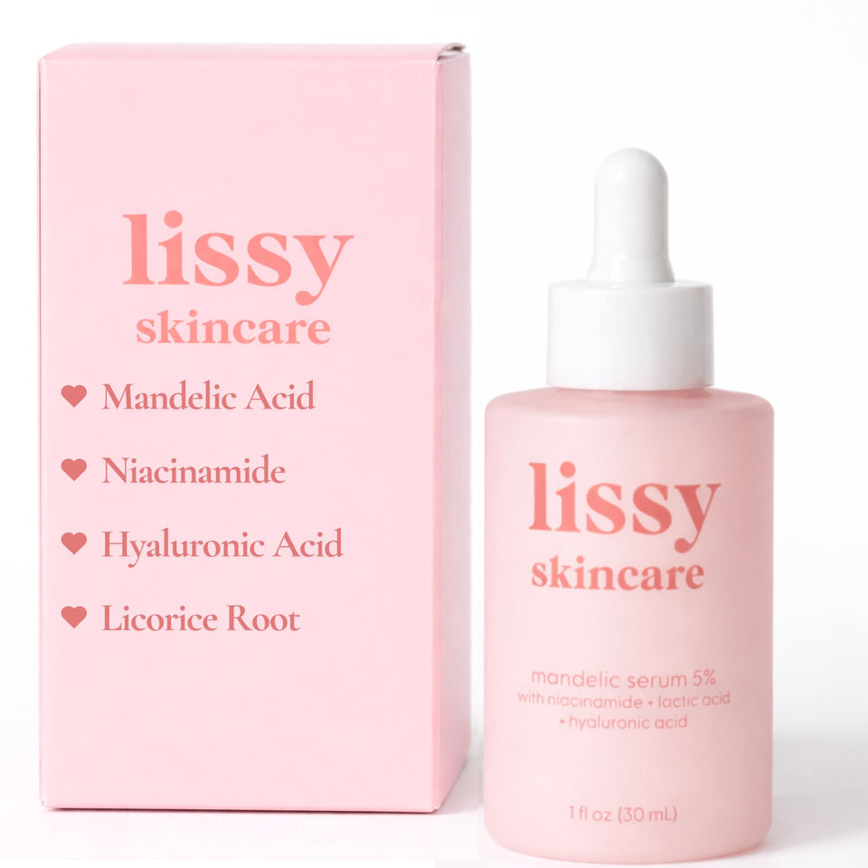 lissy skincare front packaging showing bottle and logo for product identification