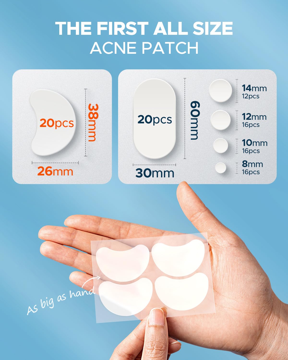 LitBear patches spread out showing six sizes, easy selection for varied breakouts