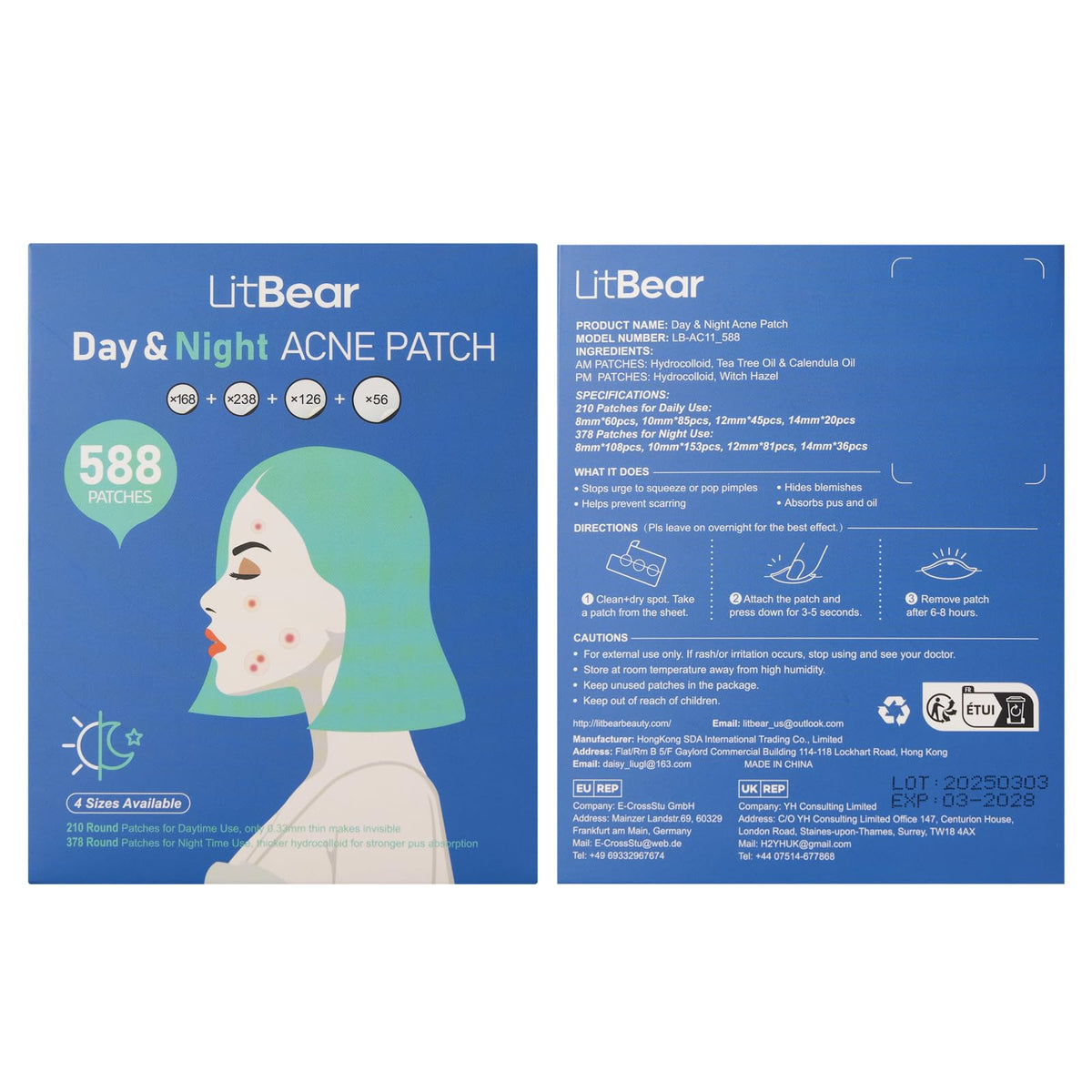 LitBear patch on sleeping user illustrating overnight absorption
