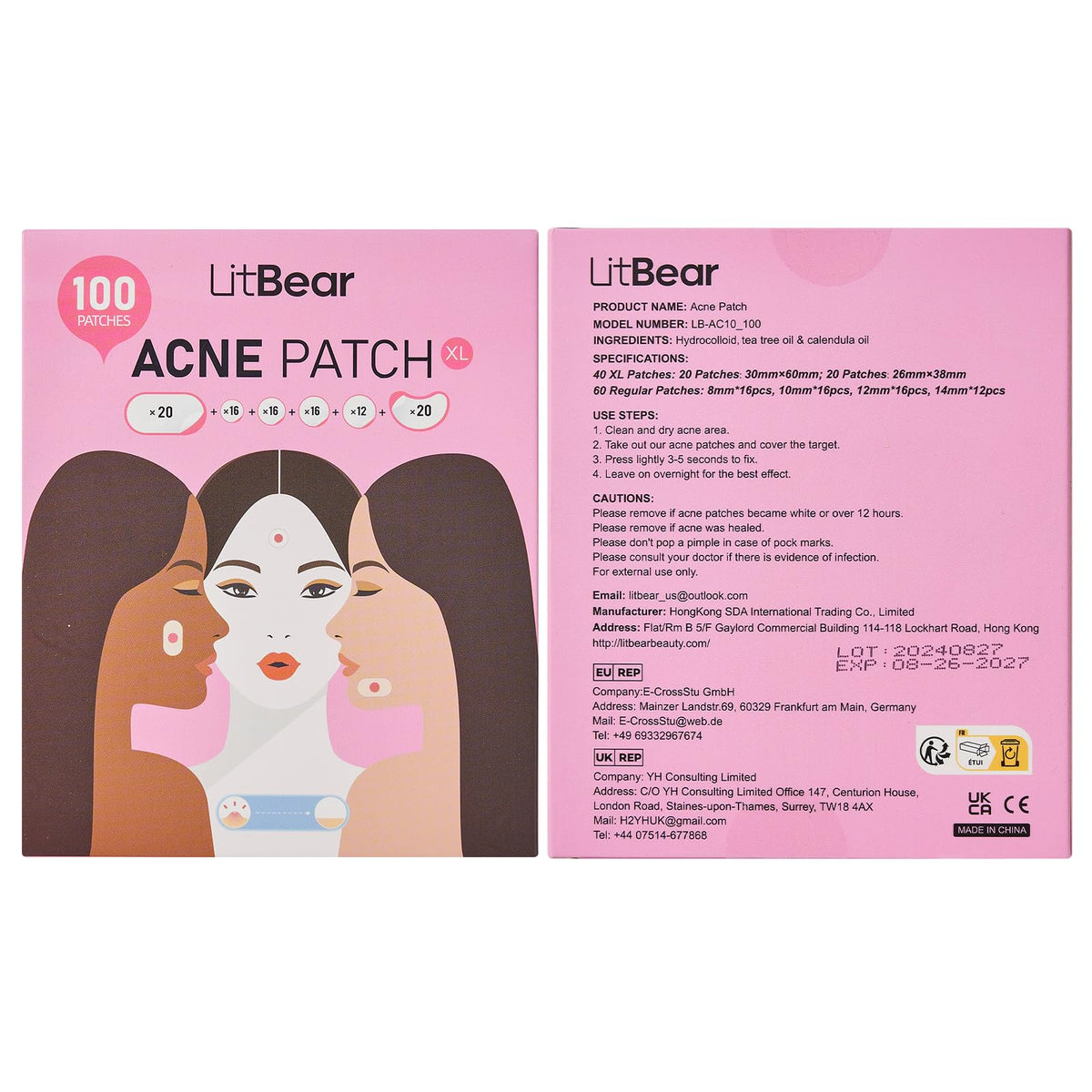 LitBear patch on cheek while sleeping showing overnight wear and protective barrier