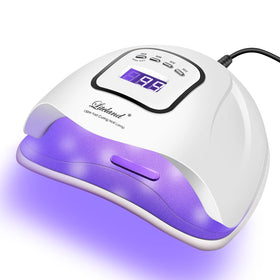 Liteland front view showing compact lamp and controls, quick salon curing