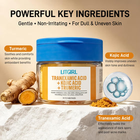 LITGIRL dual-texture pad close-up showing exfoliating surface and smoothing benefit