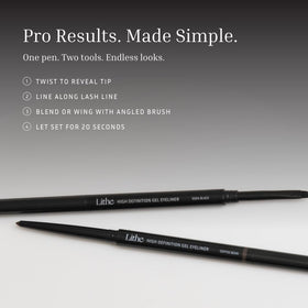 LITHE BEAUTY eyeliner in-use creating winged eyeliner with steady control