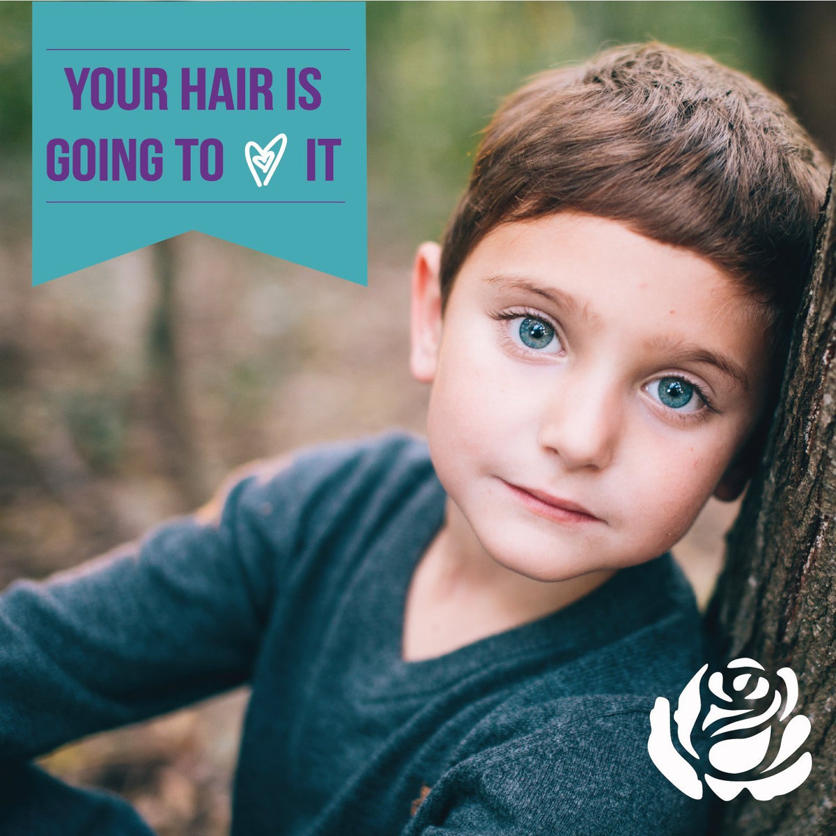 Little Roseberry applied on child hair demonstrating gentle light hold