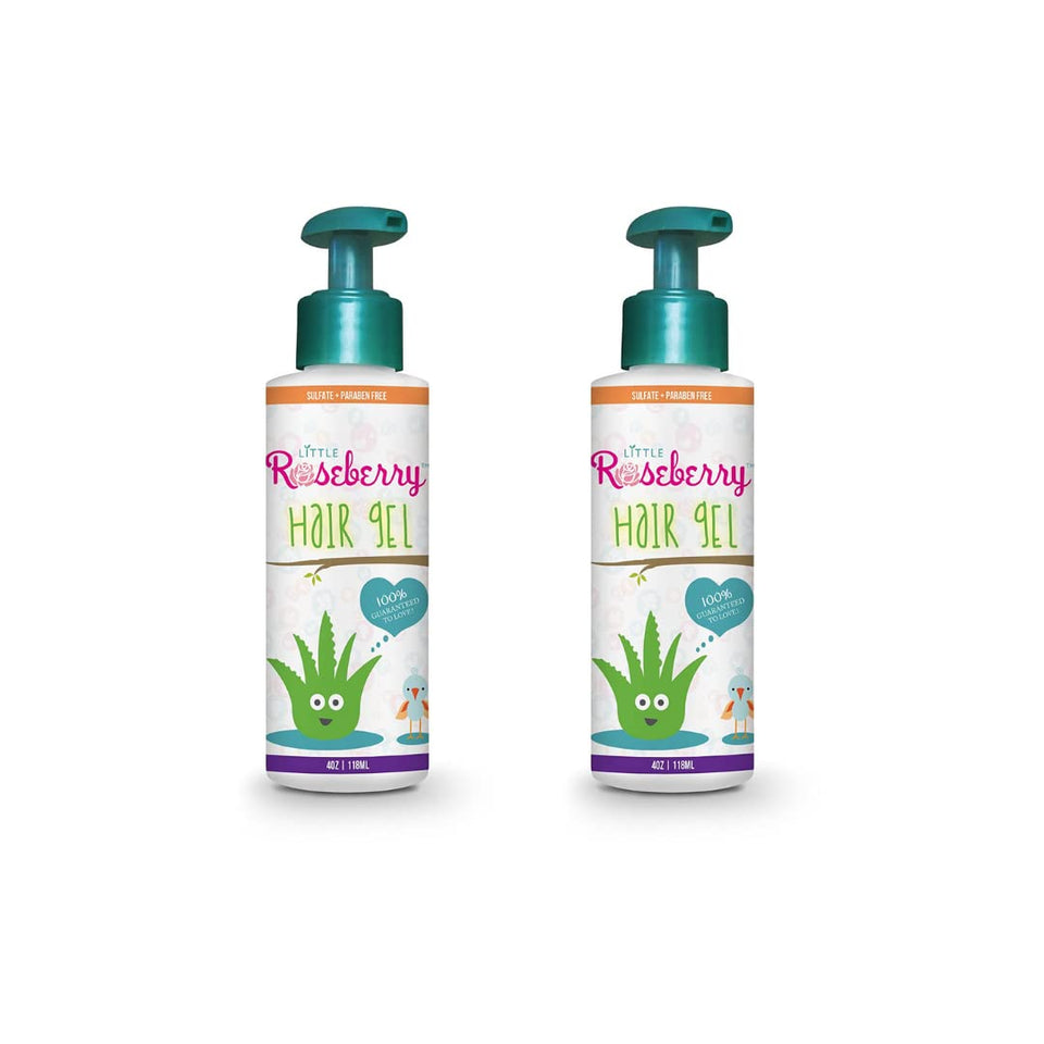 Little Roseberry front packaging shows two bottles and clear benefits