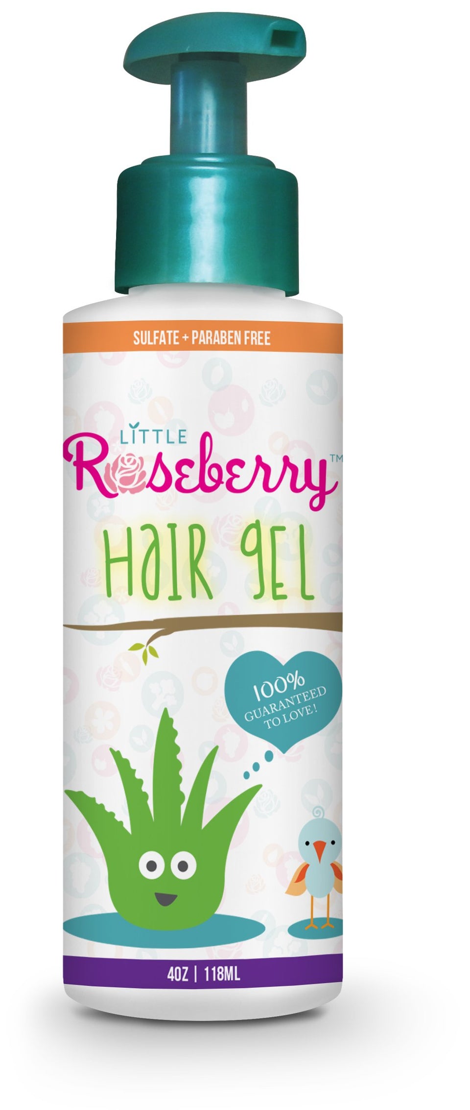 Little Roseberry front packaging showing light-hold gel and gentle formula benefits