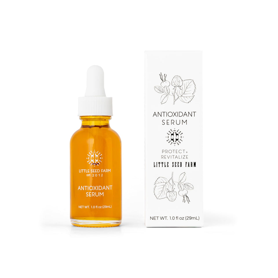 Little Seed Farm front bottle shot showing elegant label and product benefit