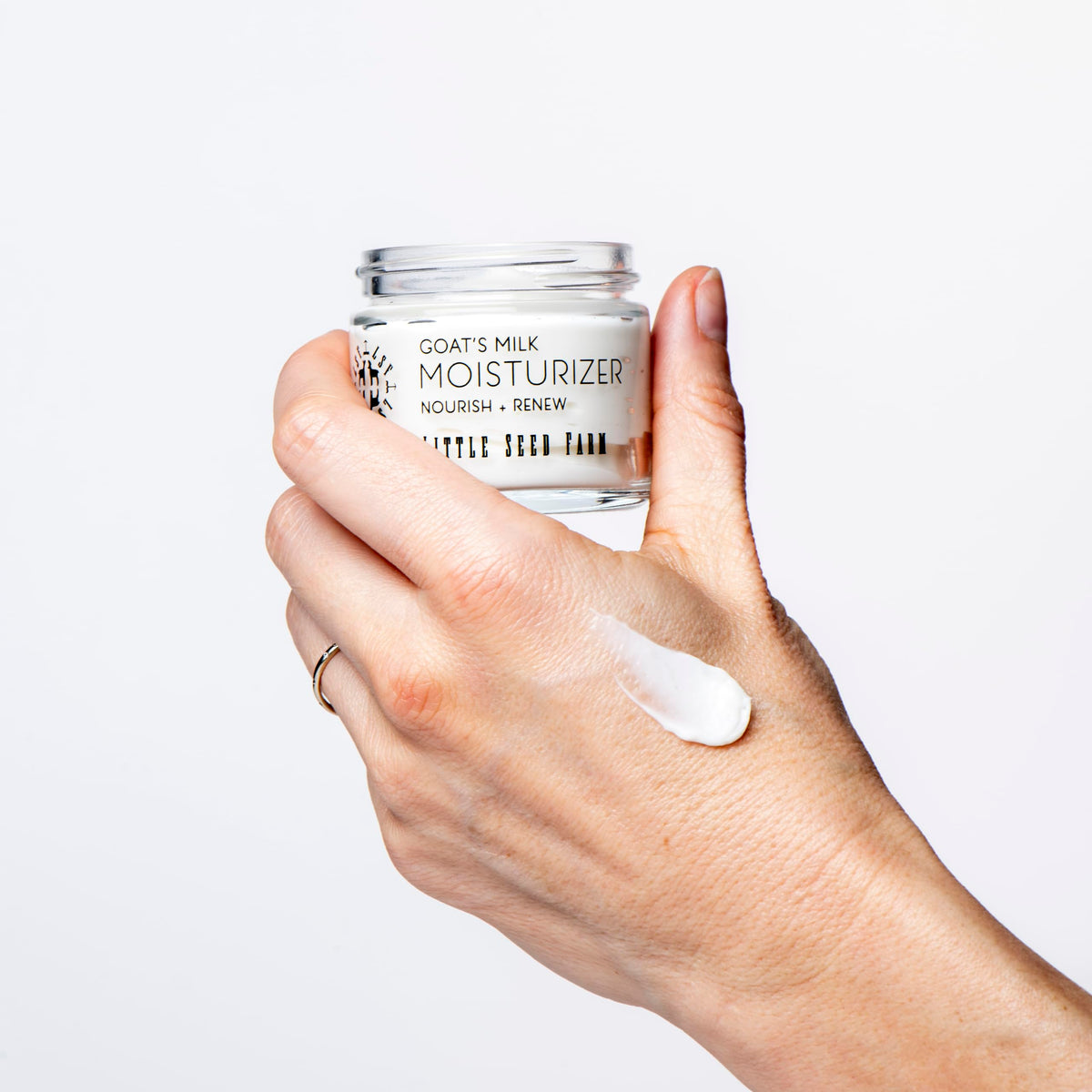 Little Seed Farm argan oil dropper detail emphasizing lightweight moisturization
