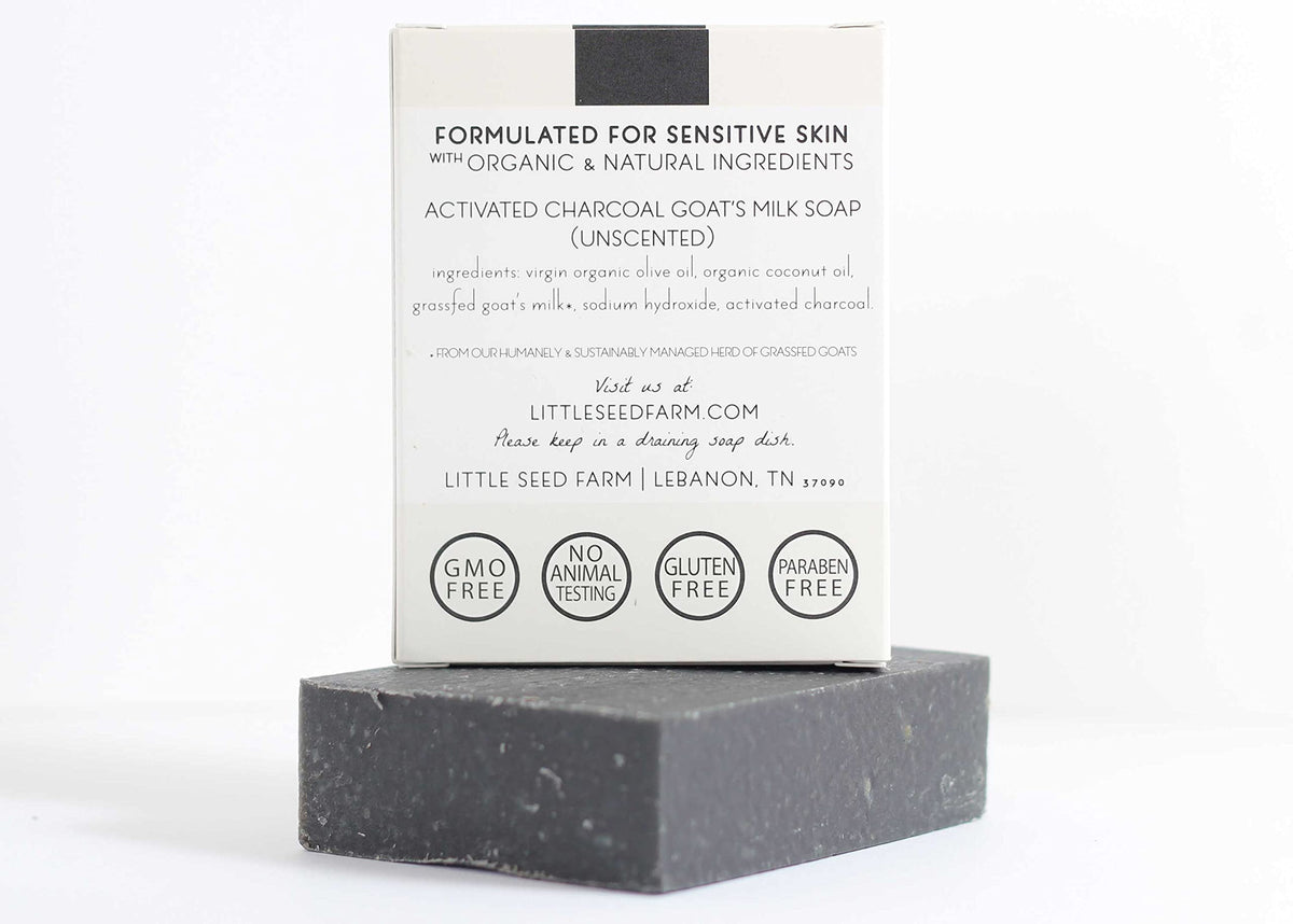 Little Seed Farm charcoal swirls detail highlighting deep‑cleaning action