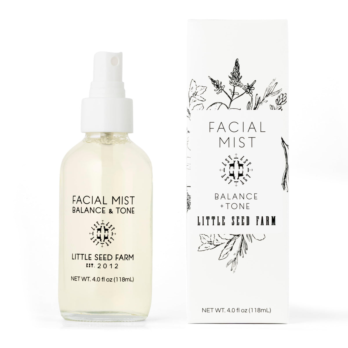 Little Seed Farm front packaging shows toner bottle and benefits
