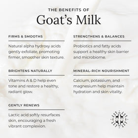 Little Seed Farm goat's milk ingredient bottle highlighting nourishing nutrients