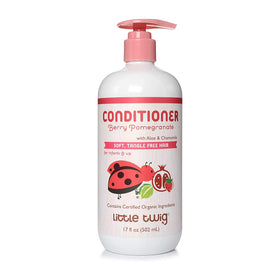 Little Twig front bottle showing berry-pomegranate scent and family-friendly design benefit