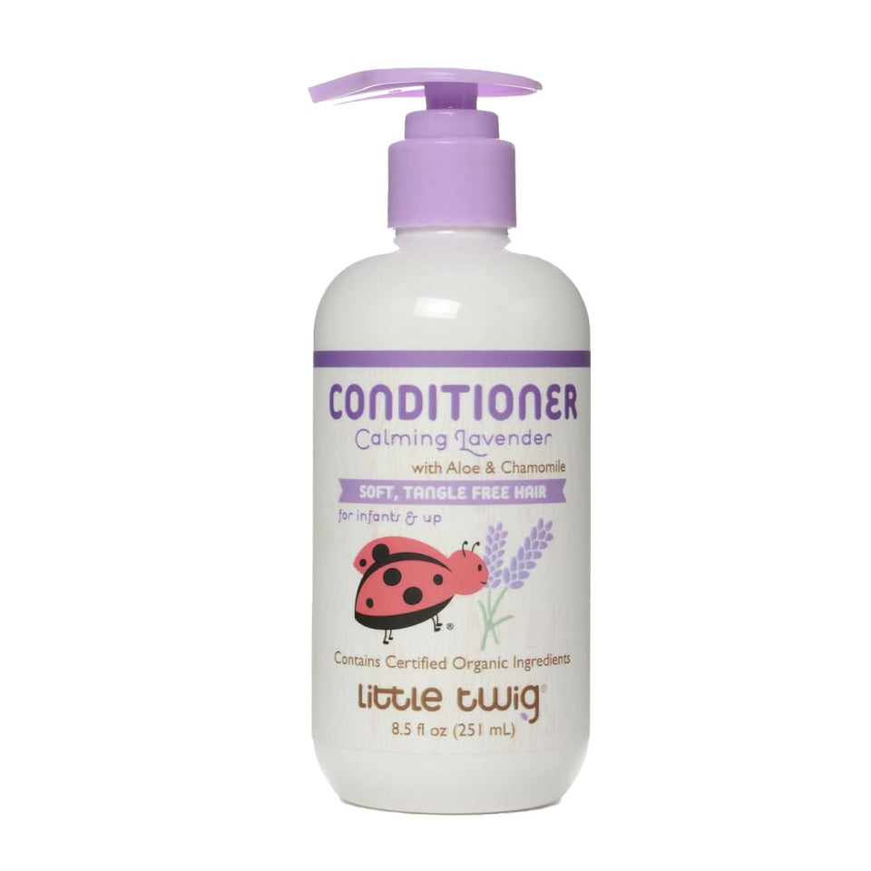 Little Twig front packaging showing lavender bottle and family-friendly formula benefits