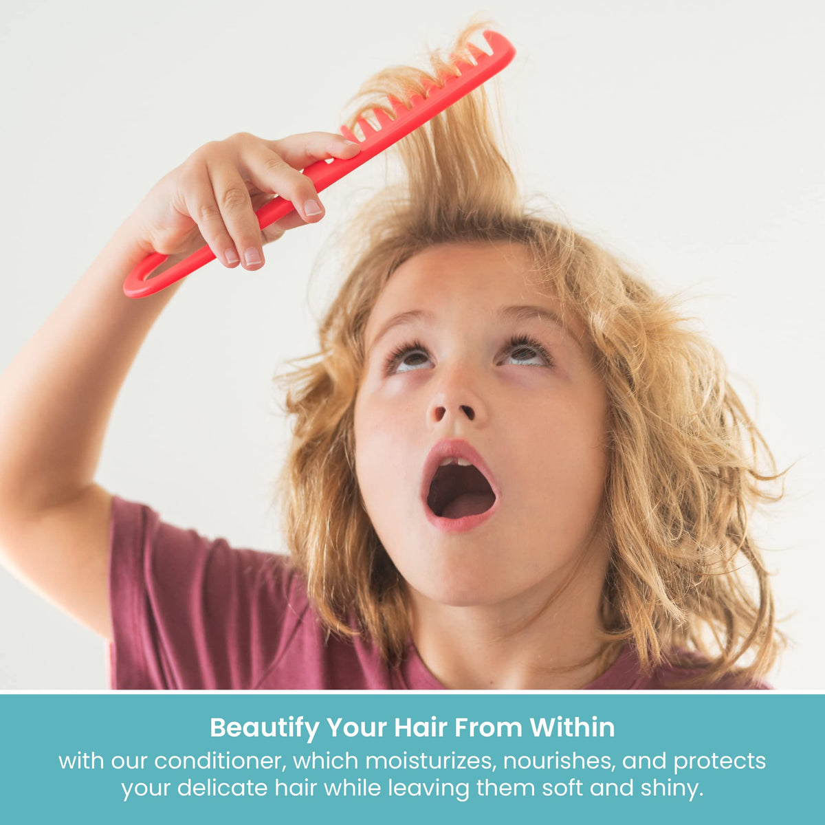 Little Twig hair before and after image showing smoother shinier hair
